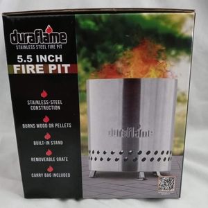 New Duraflame 5.5 Stainless Steel Fire Pit Uses wood or pellets